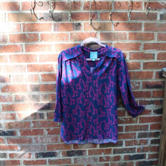 escapada tunic top / medium /Pull Over/ V neck - Picture 10 of 10